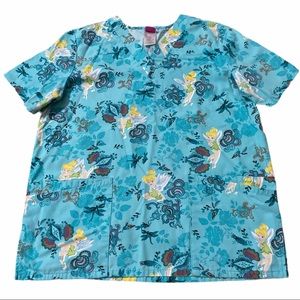 Disney Tinkerbell Scrub Top S